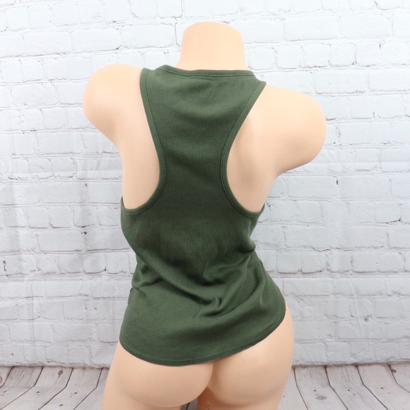 VS PINK logo racerback Lounge Tank Top olive - Picture 8 of 8